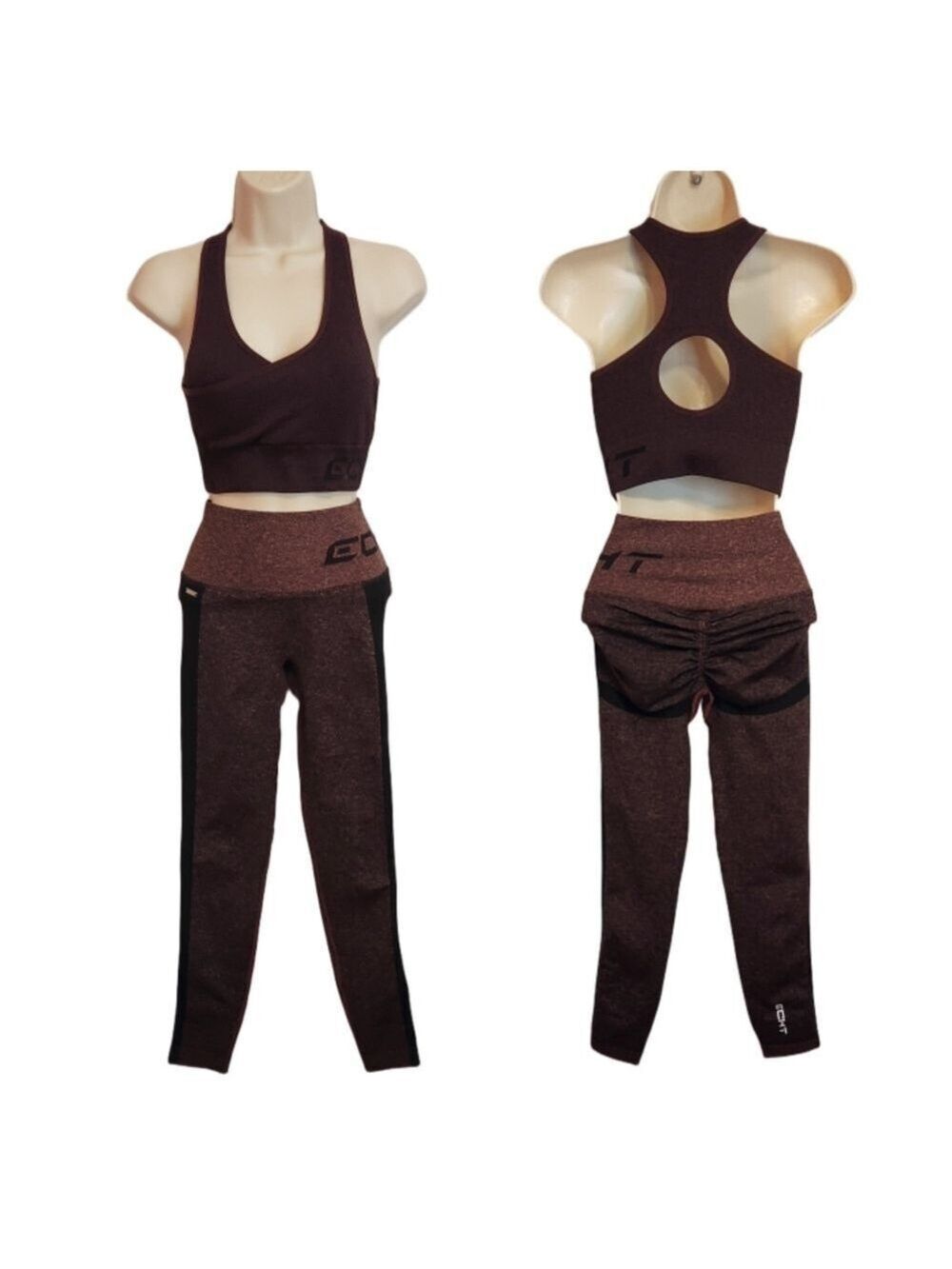 Echt Arise Sports Bra Leggings Set Burgundy X-Small